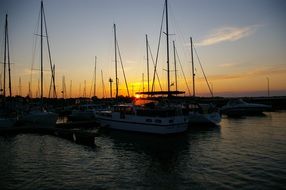 port of Stralsund the evening sunset