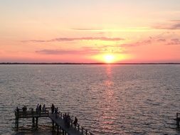 pink sunset over the ocean in Florida