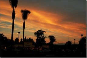 landscape of village at the sunset