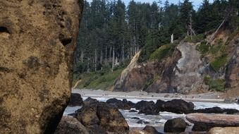 rocks and boulders on an Indian beach