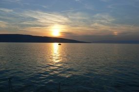 Lonely boat on a sea