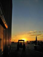 landscape of sunset at the runway