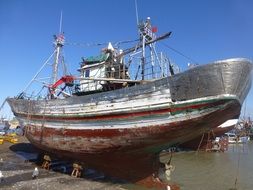 large fishing boat in the port of morocco