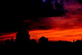 sunset dark clouds night storm sky
