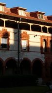 afternoon sun shadows on building facade