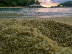 sea sand on the coast close up