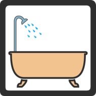 bath with shower, illustration