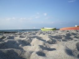 fishing boat on the beach near the Baltic Sea