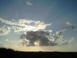 clouds in the sunny evening sky