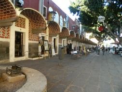 street with art shops in Mexico