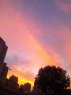 Hong Kong clouds red sunset