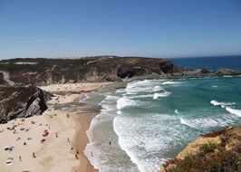 top view of the beach on the ocean