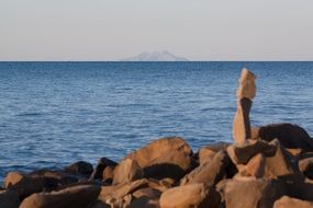 rocky coast of the mediterranean sea in italy