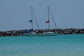 two sailing yachts in the ocean