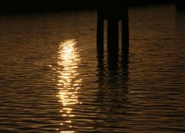 setting sun reflection on a water
