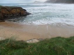 peaceful bay at rocky coastline