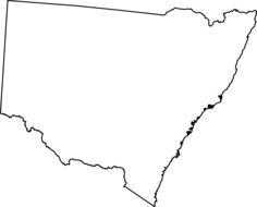 australia, new south wales, map of province, outline