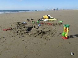 beach toys on a sand