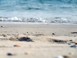 Closeup photo of sand beach