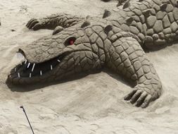 crocodile like a sand figure