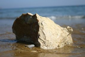 white boulder on the coast in Greece