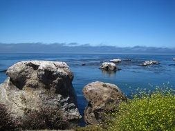 Big rocks on a ocean coast