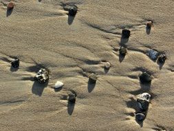 stones on the sand beach
