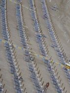 aerial view of the beach with tourists