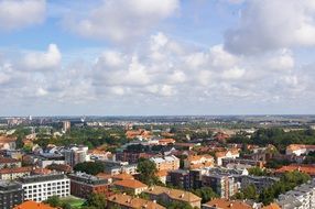 Top view of the city landscape