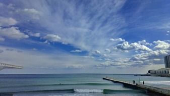 Coast on a background of clouds