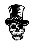 drawn skull in a black hat
