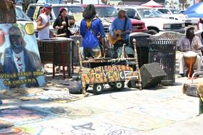 street musicians, usa, california, santa monica, venice