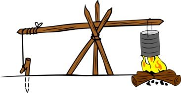 cooking fire crane drawing