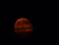 red sun in the sky at night