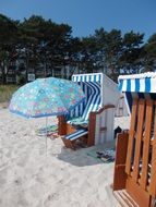 sun loungers on the sand on Rugen Beach