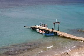 Pier on the beach of Curacao