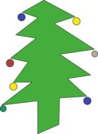 drawing of decorated christmas tree