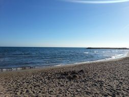 warm sand on the beach of the Mediterranean Sea