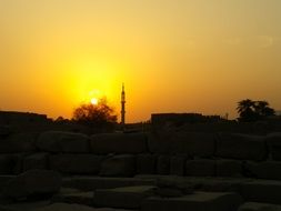 ruins against the sunset in Egypt