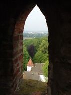 big window in historical castle