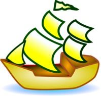 yellow sailboat as a graphic image