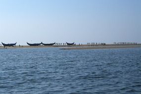 landscape of Fishing boats on a beach