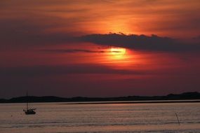 red sunset view from Cape Cod cape