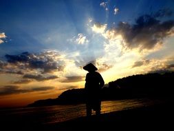 fisherman on a beach