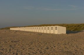 Cabins on a sand beach