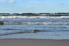 Wavy ocean beach