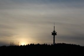 tv tower sunset