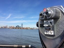 Tourist Binocular on viewpoint, usa, manhattan, nyc