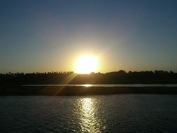 Sunset on Nile river, egypt