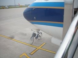 view from the plane to the bike